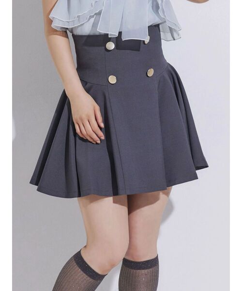 MERCURYDUO(マーキュリーデュオ)の「【セットアップ着用可】バックZIPミニスカパン(スカート・レディース・チャコールグレー/ミント・SMALL/MEDIUM)」の3枚目の写真