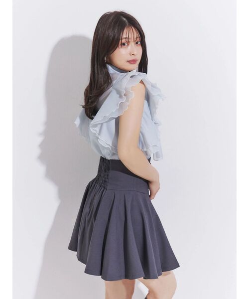 MERCURYDUO(マーキュリーデュオ)の「【セットアップ着用可】バックZIPミニスカパン(スカート・レディース・チャコールグレー/ミント・SMALL/MEDIUM)」の7枚目の写真