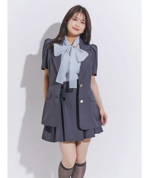 MERCURYDUO(マーキュリーデュオ)の「【セットアップ着用可】バックZIPミニスカパン(スカート・レディース・チャコールグレー/ミント・SMALL/MEDIUM)」の8枚目の写真