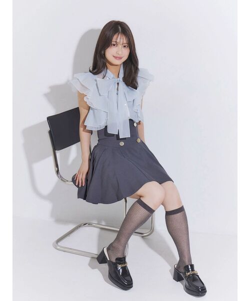 MERCURYDUO(マーキュリーデュオ)の「【セットアップ着用可】バックZIPミニスカパン(スカート・レディース・チャコールグレー/ミント・SMALL/MEDIUM)」の10枚目の写真