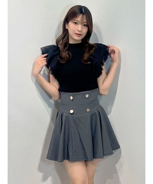 MERCURYDUO(マーキュリーデュオ)の「【セットアップ着用可】バックZIPミニスカパン(スカート・レディース・チャコールグレー/ミント・SMALL/MEDIUM)」の13枚目の写真