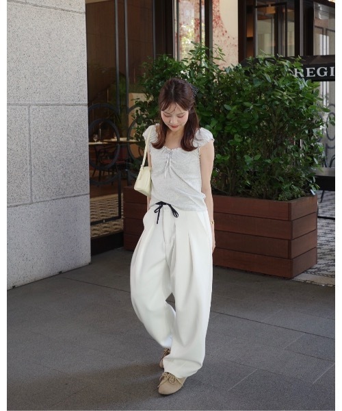 JUMELLE(ジュメロ)の「ダブルウエストスウェットパンツ(スウェットパンツ・レディース・アイボリー/ネイビー・MEDIUM/SMALL)」の20枚目の写真