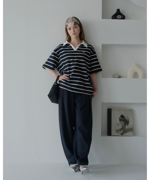 JUMELLE(ジュメロ)の「ダブルウエストスウェットパンツ(スウェットパンツ・レディース・アイボリー/ネイビー・MEDIUM/SMALL)」の14枚目の写真