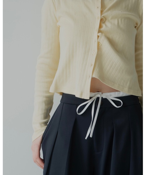 JUMELLE(ジュメロ)の「ダブルウエストスウェットパンツ(スウェットパンツ・レディース・アイボリー/ネイビー・MEDIUM/SMALL)」の15枚目の写真