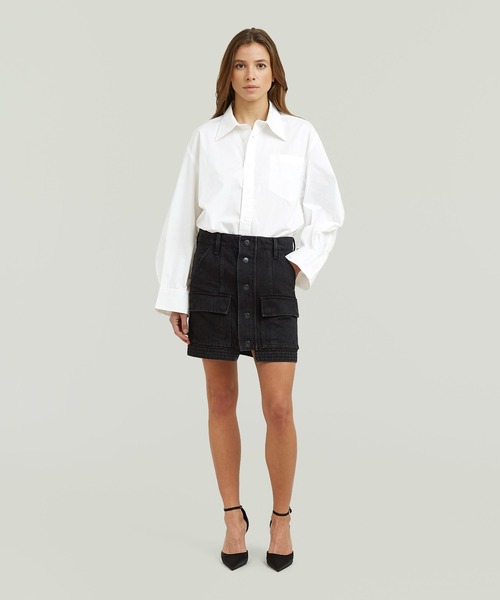 G-STAR(ジースター)の「Short Cargo Skirt/フロントボタンデザインカーゴデニムミニスカート(スカート・レディース・ブラック系その他・24inch/25inch/26inch)」の6枚目の写真