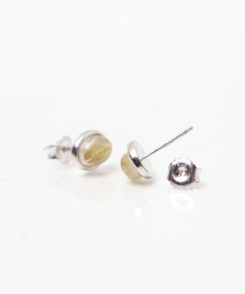 KU-CROISSANT(クークロワッサン)の「シルバー925 ルチルクォーツピアス(ピアス(両耳用)・レディース・イエロー・ONE SIZE)」の2枚目の写真