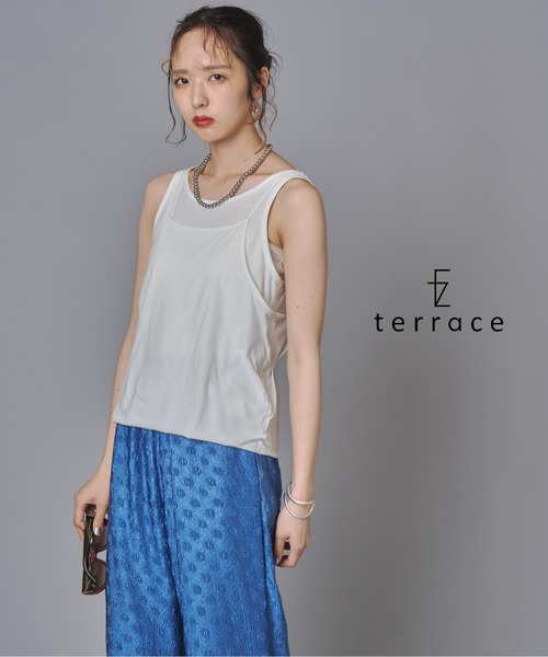 terrace（テラス）の「2way タンクトップオンキャミソール＆ワンピース（キャミソール・レディース・オフホワイト/チャコール/ブラック/ブラウン・FREE）」の2枚目の写真