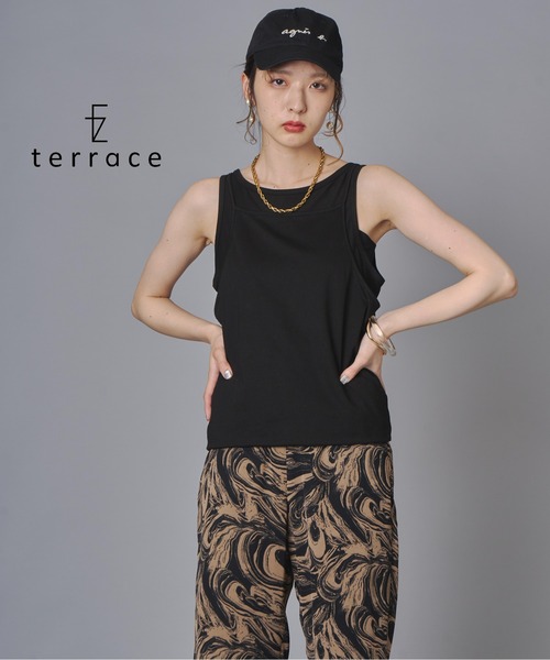 terrace（テラス）の「2way タンクトップオンキャミソール＆ワンピース（キャミソール・レディース・オフホワイト/チャコール/ブラック/ブラウン・FREE）」の3枚目の写真