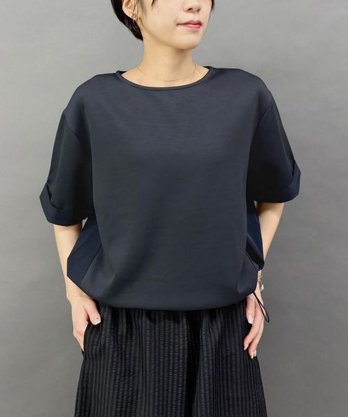 NICOLE white(ニコルホワイト)の「異素材使いプルオーバー(その他トップス・レディース・オフホワイト/ネイビー/チャコールグレー/ライトグレー・FREE)」の4枚目の写真