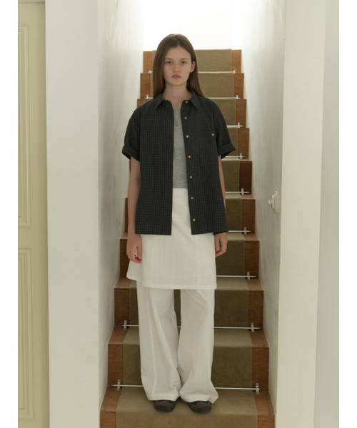 THEMITTEN(ザ・ミトン)の「Linden half shirt (moody check)(シャツ/ブラウス・レディース・その他・FREE)」の4枚目の写真