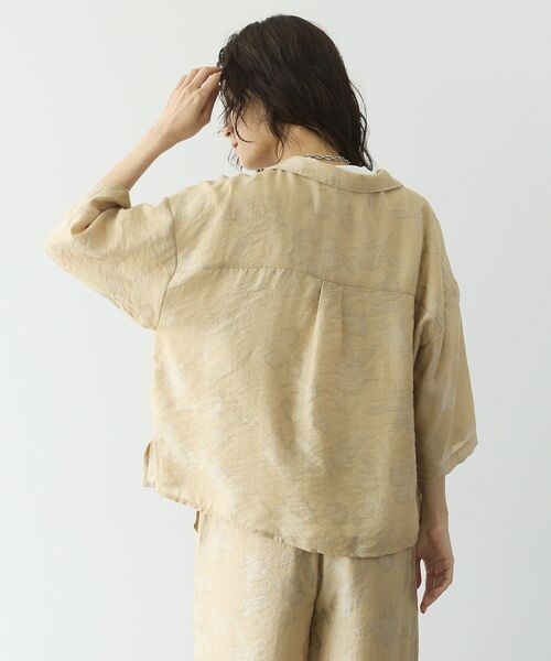 GARAGE OF GOOD CLOTHING(ガレージオブグッドクロージング)の「シアージャガード開襟ハーフスリーブシャツ(シャツ/ブラウス・レディース・ベージュ・FREE)」の7枚目の写真