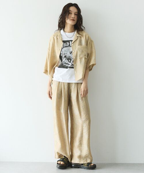 GARAGE OF GOOD CLOTHING(ガレージオブグッドクロージング)の「シアージャガード開襟ハーフスリーブシャツ(シャツ/ブラウス・レディース・ベージュ・FREE)」の11枚目の写真