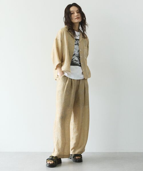 GARAGE OF GOOD CLOTHING(ガレージオブグッドクロージング)の「シアージャガード開襟ハーフスリーブシャツ(シャツ/ブラウス・レディース・ベージュ・FREE)」の12枚目の写真