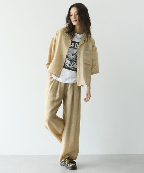 GARAGE OF GOOD CLOTHING(ガレージオブグッドクロージング)の「シアージャガード開襟ハーフスリーブシャツ(シャツ/ブラウス・レディース・ベージュ・FREE)」の13枚目の写真