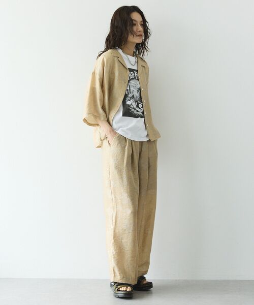 GARAGE OF GOOD CLOTHING(ガレージオブグッドクロージング)の「シアージャガード開襟ハーフスリーブシャツ(シャツ/ブラウス・レディース・ベージュ・FREE)」の14枚目の写真