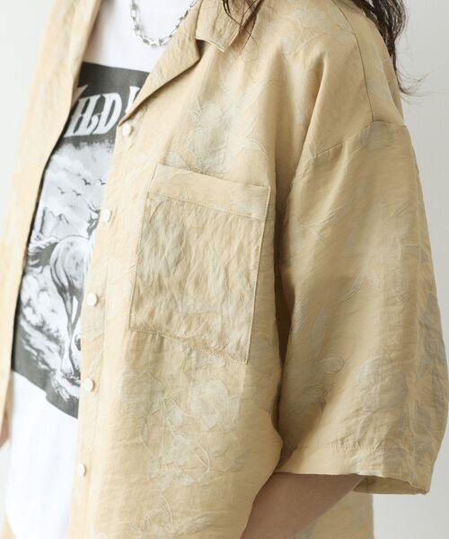 GARAGE OF GOOD CLOTHING(ガレージオブグッドクロージング)の「シアージャガード開襟ハーフスリーブシャツ(シャツ/ブラウス・レディース・ベージュ・FREE)」の18枚目の写真