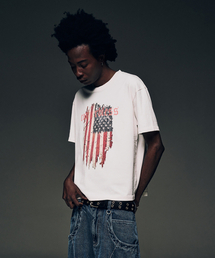 CORNERBLESS（コーナーブレス）の「STARS AND STRIPES HALF SLEEVE WHITE CROP T-SHIRTS（Tシャツ/カットソー）」