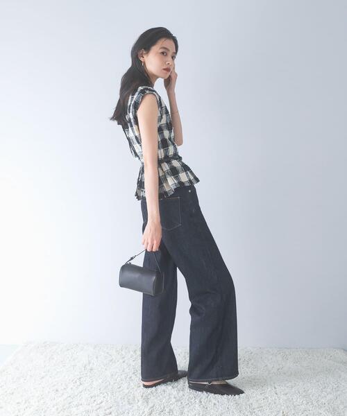 URBAN RESEARCH ROSSO WOMEN(アーバンリサーチ ロッソ)の「チェックジャガードタックデザインブラウス(シャツ/ブラウス・レディース・ブラック・FREE)」の7枚目の写真