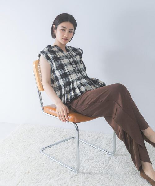 URBAN RESEARCH ROSSO WOMEN(アーバンリサーチ ロッソ)の「チェックジャガードタックデザインブラウス(シャツ/ブラウス・レディース・ブラック・FREE)」の8枚目の写真