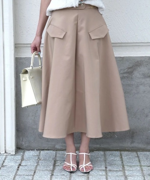 BIRTHDAY BASH(バースデイバッシュ)の「WAIST SWITCHING FLARE SKIRT(スカート・レディース・ベージュ/ブラック・MEDIUM/SMALL)」の7枚目の写真