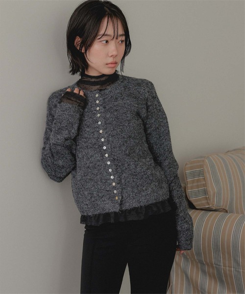 miette（ミエット）の「ハイネックフィンガー裾フリルトップス（Tシャツ/カットソー・レディース・ドット/ブラック/ブラック系その他/アイボリー・M/L）」の10枚目の写真
