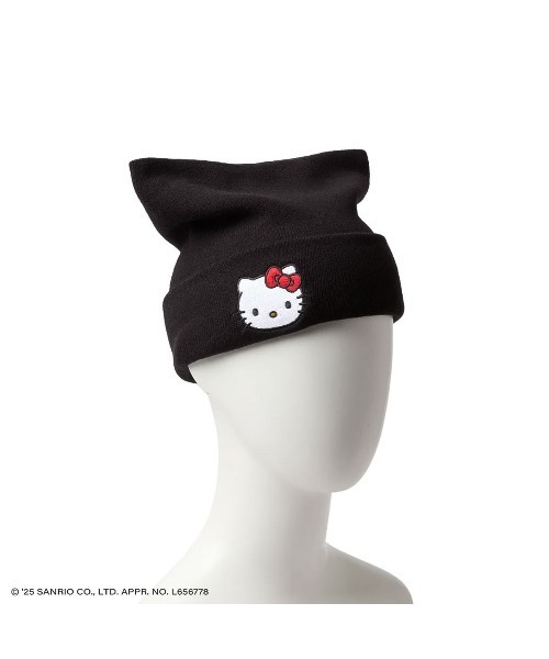 Lafayette（ラファイエット）の「ニューエラ【NEW ERA】- サンリオ ハローキティ ニット帽【SQUARE KNIT KITTY FACE BLACK 14348583】（ニットキャップ/ビーニー・レディース・ブラック・ONE SIZE）」の3枚目の写真