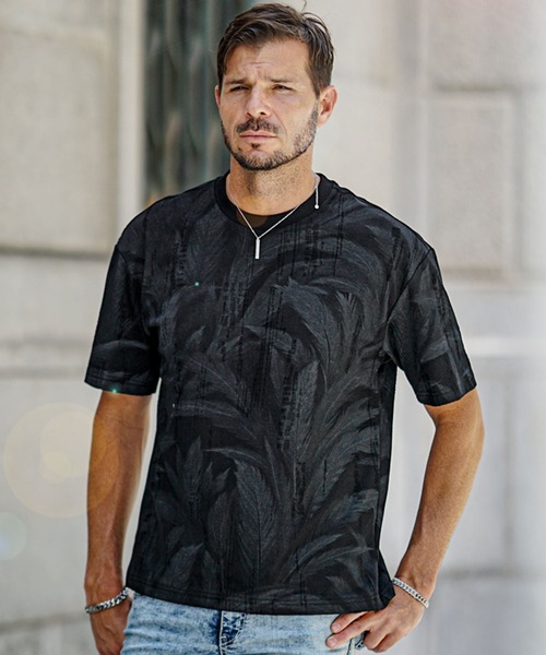 JOKER（ジョーカー）の「フェザープリントTシャツ メンズ 半袖 カットソー 夏服（Tシャツ/カットソー・メンズ・ホワイト/ブラック・M/L/XL）」の7枚目の写真