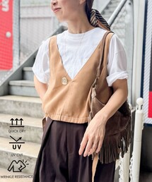 NOLLEY’S | 《UVカット/防シワ》ウォッシャブルスエードライク2WAYビスチェ(ベスト)