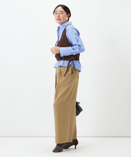 NOLLEY’S(ノーリーズ)の「《UVカット/防シワ》ウォッシャブルスエードライク2WAYビスチェ(ベスト・レディース・ベージュ/ダークブラウン・FREE)」の9枚目の写真