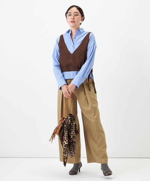 NOLLEY’S(ノーリーズ)の「《UVカット/防シワ》ウォッシャブルスエードライク2WAYビスチェ(ベスト・レディース・ベージュ/ダークブラウン・FREE)」の15枚目の写真