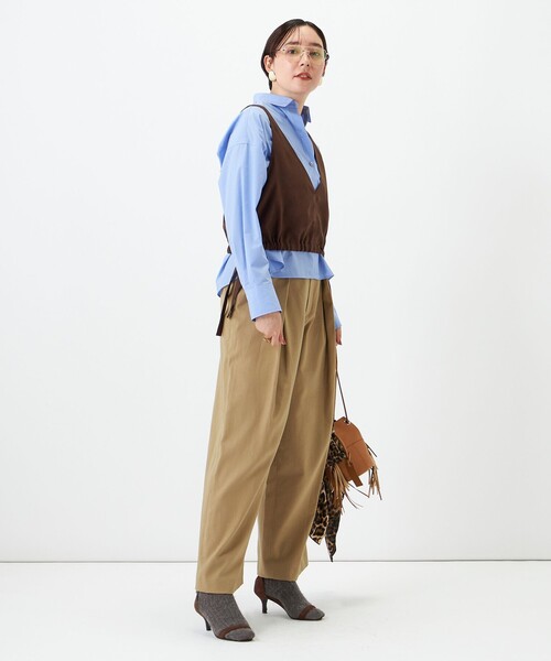 NOLLEY’S(ノーリーズ)の「《UVカット/防シワ》ウォッシャブルスエードライク2WAYビスチェ(ベスト・レディース・ベージュ/ダークブラウン・FREE)」の18枚目の写真