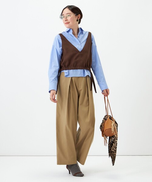 NOLLEY’S(ノーリーズ)の「《UVカット/防シワ》ウォッシャブルスエードライク2WAYビスチェ(ベスト・レディース・ベージュ/ダークブラウン・FREE)」の19枚目の写真