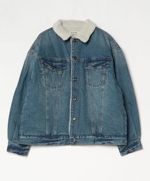 circle denim boa blouson