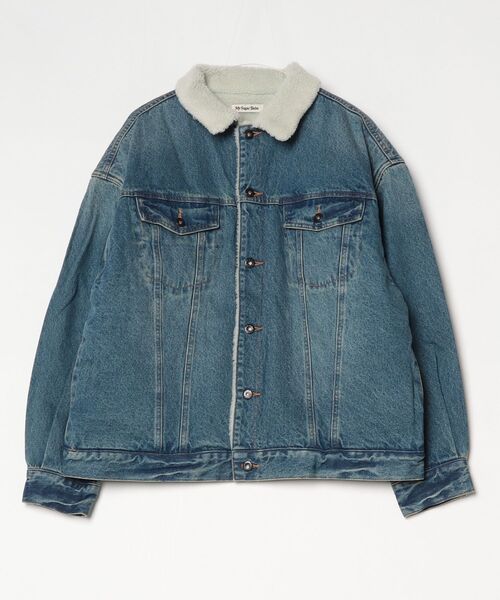 My sugar Babe（マイシュガーベイブ）の「circle denim boa blouson（ブルゾン・メンズ・ブラック/ブルー系・MEDIUM/LARGE）」の2枚目の写真