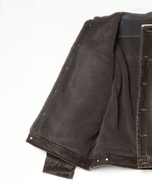 My sugar Babe（マイシュガーベイブ）の「circle denim boa blouson（ブルゾン・メンズ・ブラック/ブルー系・MEDIUM/LARGE）」の3枚目の写真