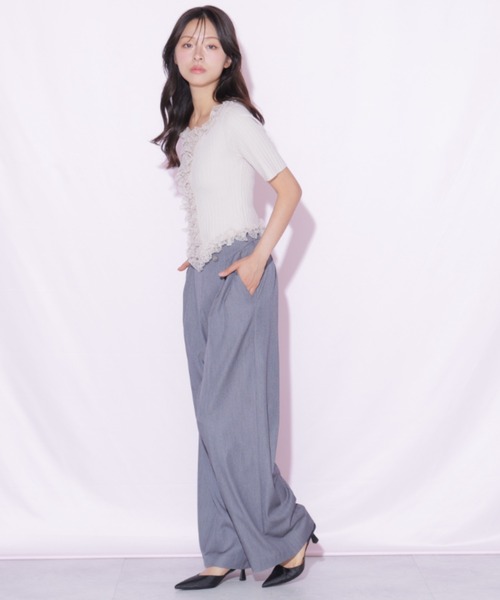 JILL by JILL STUART(ジルバイジルスチュアート)の「レーストリムニット(ニット/セーター・レディース・ピンク/ブルー/ブラック・FREE)」の19枚目の写真