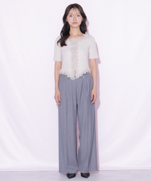 JILL by JILL STUART(ジルバイジルスチュアート)の「レーストリムニット(ニット/セーター・レディース・ピンク/ブルー/ブラック・FREE)」の18枚目の写真