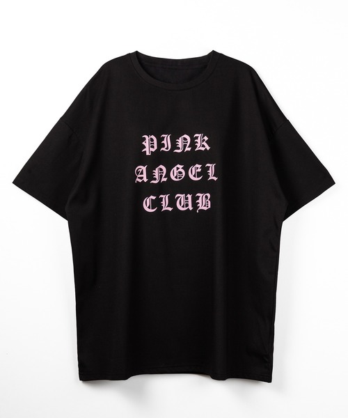 me+em select(ミームセレクト)の「【 PINK ANGEL CLUB 】グランジロゴビッグTシャツ / PINK ANGEL CLUB grunge logo big T-shirts(Tシャツ/カットソー・レディース・ブラック/ホワイト・FREE)」の3枚目の写真