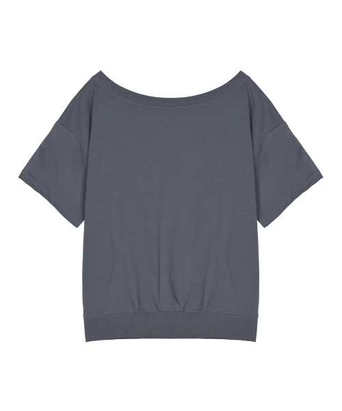NICK&NICOLE(ニックアンドニコール)の「OFF SHOULDER LETTERING SWEAT TOP_CHARCOAL(Tシャツ/カットソー・レディース・その他・FREE)」の5枚目の写真