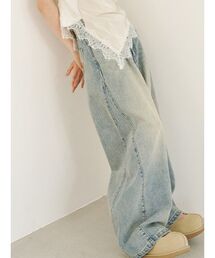 LILY BROWN | タックワイドクラシックデニムパンツ(デニムパンツ)