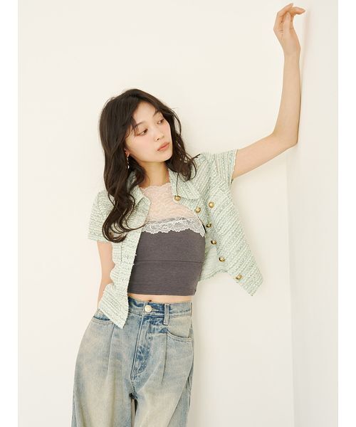 LILY BROWN(リリーブラウン)の「タックワイドクラシックデニムパンツ(デニムパンツ・レディース・ブルー/インディゴブルー/その他・1/0)」の12枚目の写真
