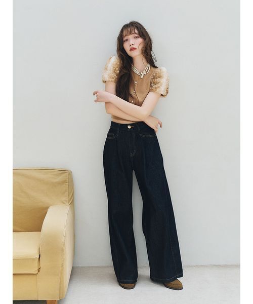 LILY BROWN(リリーブラウン)の「タックワイドクラシックデニムパンツ(デニムパンツ・レディース・ブルー/インディゴブルー/その他・1/0)」の15枚目の写真