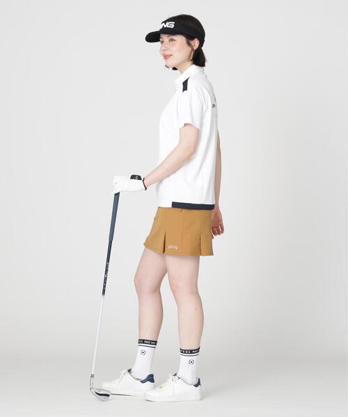 PING(ピン)の「【PING APPAREL】オクタピンメッシュ半袖ハーフジップシャツ (LADIES)(ポロシャツ・レディース・ベージュ/ネイビー/ホワイト・L/LL/M/S)」の5枚目の写真