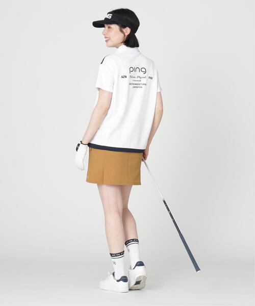 PING(ピン)の「【PING APPAREL】オクタピンメッシュ半袖ハーフジップシャツ (LADIES)(ポロシャツ・レディース・ベージュ/ネイビー/ホワイト・L/LL/M/S)」の6枚目の写真