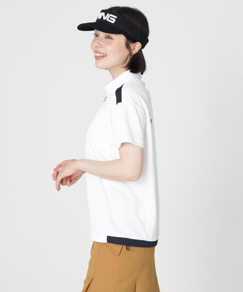 PING(ピン)の「【PING APPAREL】オクタピンメッシュ半袖ハーフジップシャツ (LADIES)(ポロシャツ・レディース・ベージュ/ネイビー/ホワイト・L/LL/M/S)」の8枚目の写真