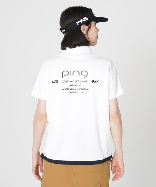 PING(ピン)の「【PING APPAREL】オクタピンメッシュ半袖ハーフジップシャツ (LADIES)(ポロシャツ・レディース・ベージュ/ネイビー/ホワイト・L/LL/M/S)」の9枚目の写真