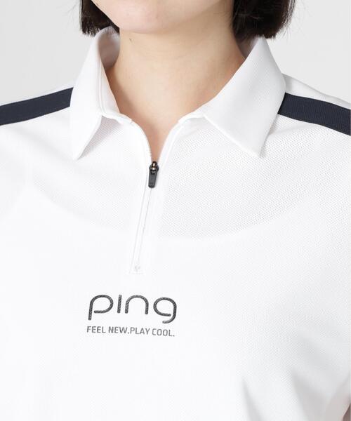 PING(ピン)の「【PING APPAREL】オクタピンメッシュ半袖ハーフジップシャツ (LADIES)(ポロシャツ・レディース・ベージュ/ネイビー/ホワイト・L/LL/M/S)」の11枚目の写真