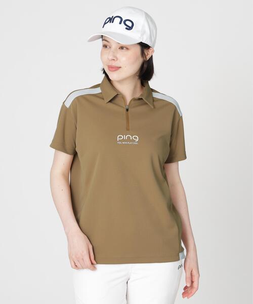 PING(ピン)の「【PING APPAREL】オクタピンメッシュ半袖ハーフジップシャツ (LADIES)(ポロシャツ・レディース・ベージュ/ネイビー/ホワイト・L/LL/M/S)」の18枚目の写真