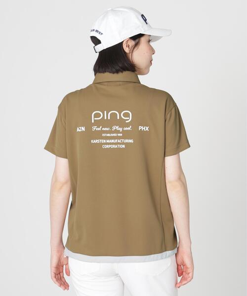 PING(ピン)の「【PING APPAREL】オクタピンメッシュ半袖ハーフジップシャツ (LADIES)(ポロシャツ・レディース・ベージュ/ネイビー/ホワイト・L/LL/M/S)」の19枚目の写真