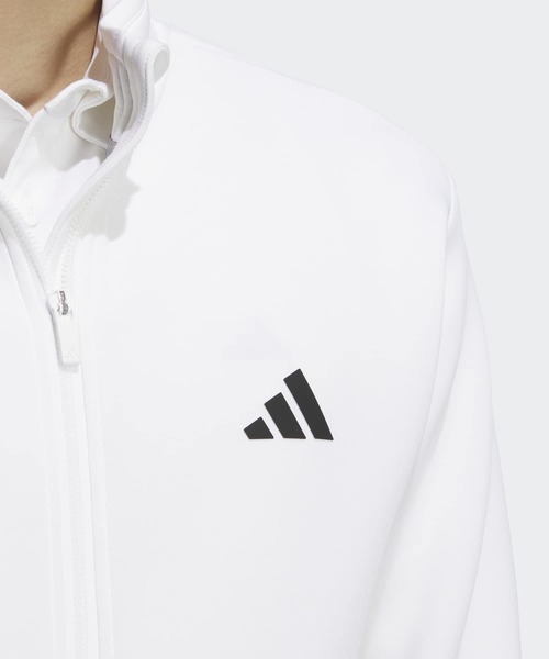 adidas（アディダス）の「ダンボールニット バックロゴ 付き フルジップジャケット【adidas Golf/アディダスゴルフ】（ブルゾン・メンズ・ホワイト・SMALL/MEDIUM/LARGE/X-LARGE/XX-LARGE）」の3枚目の写真